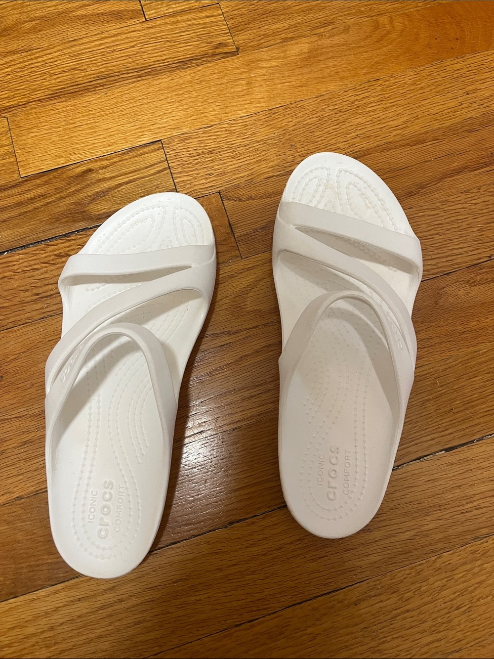 CROCS Women’s White Double-Strap Slide Sandals